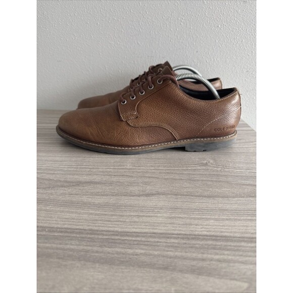 Cole Haan Midland Lug Plain Toe Leather Oxford Shoes Brown C37600 Men’s Size 10 - Picture 1 of 11